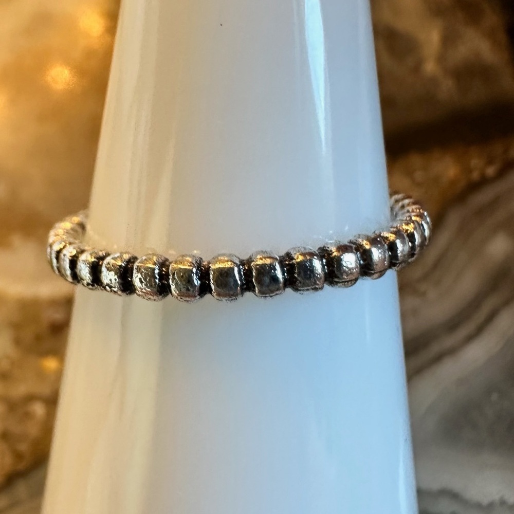 3197 Chic Silver Beaded Women's Ring